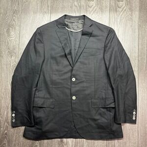 Corneliani Academy Mens Black Virgin Wool Textured Blazer Sport Coat Size 50R